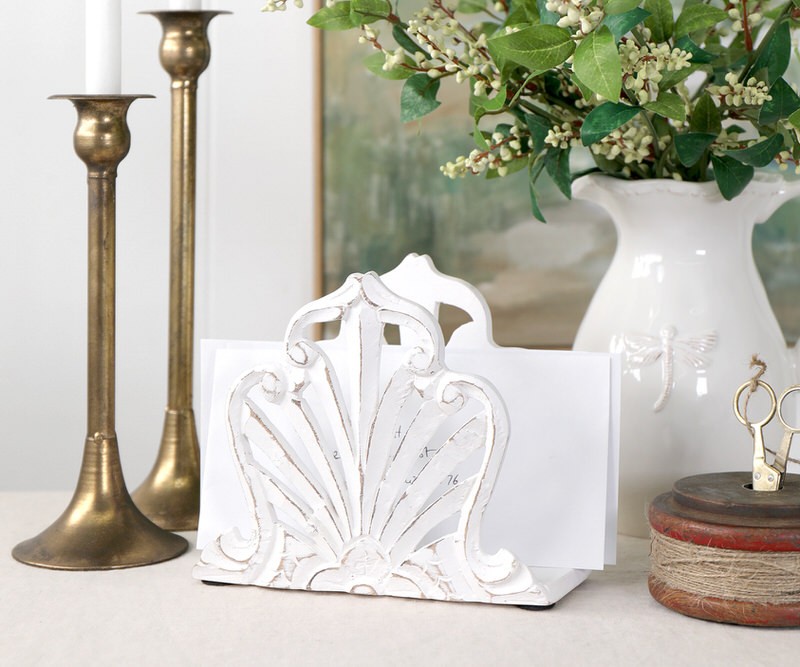 Cordelia Fan Letter or Napkin Holder - Whitewash