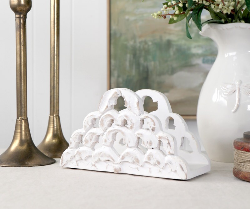 Marielle Letter or Napkin Holder - Whitewash