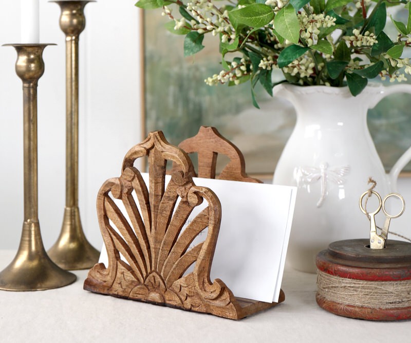 Cordelia Fan Letter or Napkin Holder - Natural