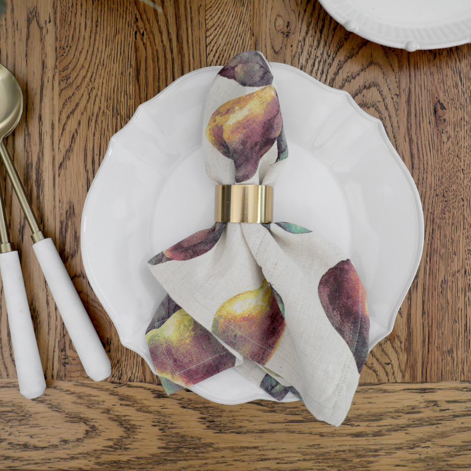 Set 2 Clermont Pear Harvest Linen Napkins, a textile accent for dining or kitchen use