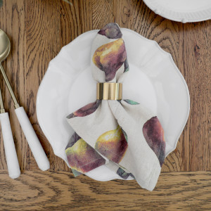 Set 2 Clermont Pear Harvest Linen Napkins, a textile accent for dining or kitchen use