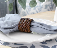 Set 4 Bayview Brown Rattan Napkin Rings