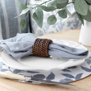 Set 4 Bayview Brown Rattan Napkin Rings