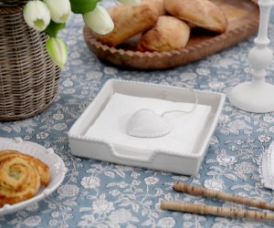 Elodie White Ceramic Napkin Holder
