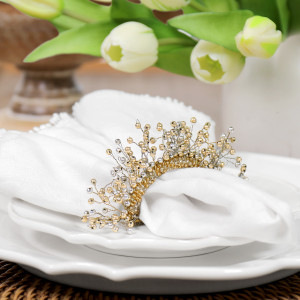 Set 4 Coronet Gold Napkin Rings, a textile accessory designed for dining, kitchen or tabletop use