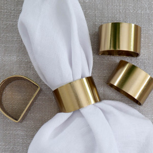 Set 4 Sorrento Gold Napkin Rings, decorative tableware