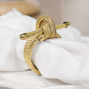 Set 4 Nova Gold Knot Napkin Rings, decorative tableware