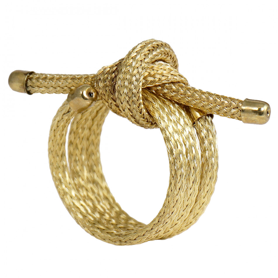 Set 4 Nova Gold Knot Napkin Rings, a textile accent for dining or kitchen use