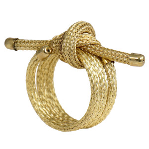 Set 4 Nova Gold Knot Napkin Rings, a textile accent for dining or kitchen use