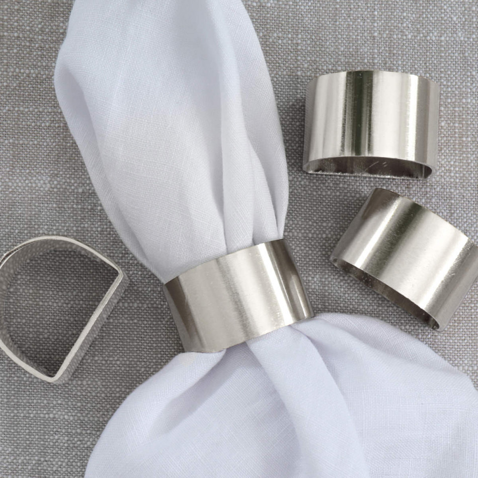 Set 4 Sorrento Silver Napkin Rings, decorative tableware