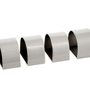 Set 4 Sorrento Silver Napkin Rings, a textile accessory designed for dining, kitchen or tabletop use