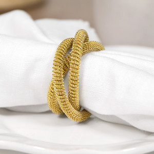 Set 4 Aspen Gold Napkin Rings, decorative tableware