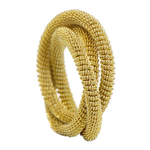Set 4 Aspen Gold Napkin Rings, a textile accent for dining or kitchen use
