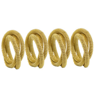 Set 4 Aspen Gold Napkin Rings, a practical fabric accent for dressing and protecting a household surface