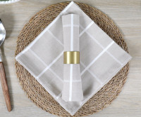 Set 4 Campbell Check Napkins - Oatmeal