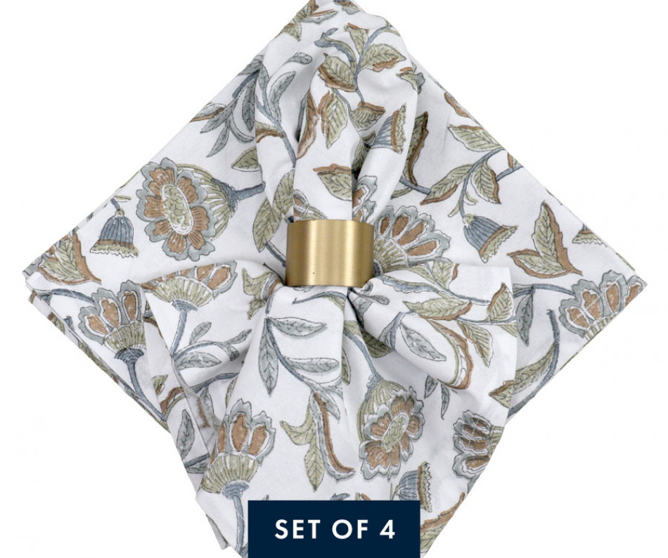 Set 4 Florentine Floral Napkins
