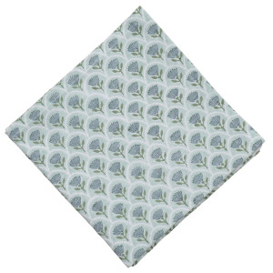 Set 4 Seaflower Blockprint Napkins, presented as decorative artwork for creating a focal point on a wall