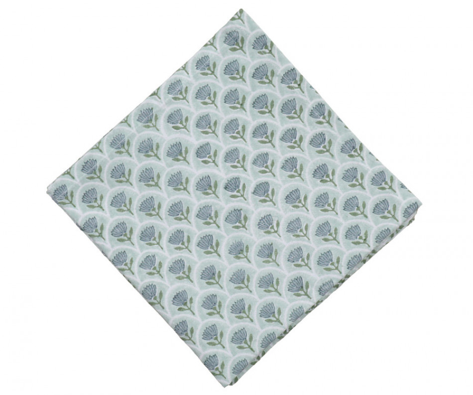 Set 4 Seaflower Blockprint Napkins