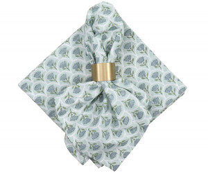 Set 4 Seaflower Blockprint Napkins