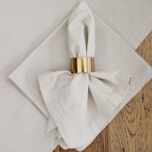 Set 4 Oatmeal Sorrento Liveable Linen Napkins, decorative tableware