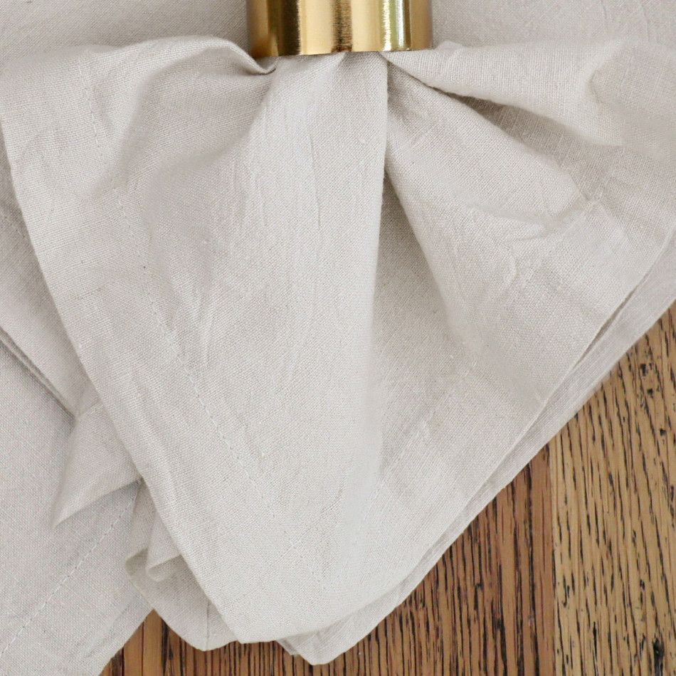Set 4 Oatmeal Sorrento Liveable Linen Napkins, a textile accent for dining or kitchen use