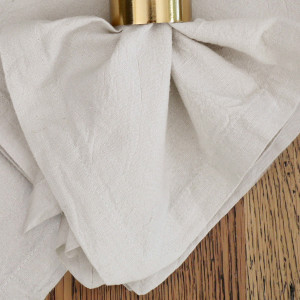 Set 4 Oatmeal Sorrento Liveable Linen Napkins, a textile accent for dining or kitchen use