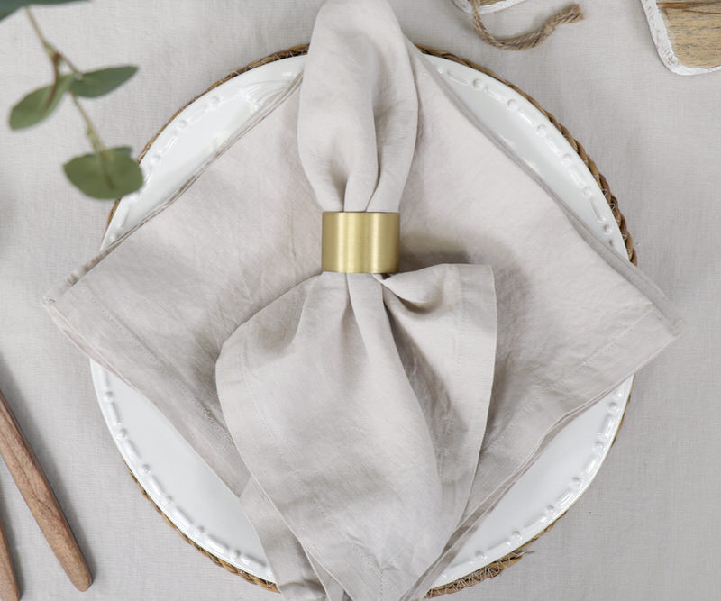 Set 4 Oatmeal Linen Napkins
