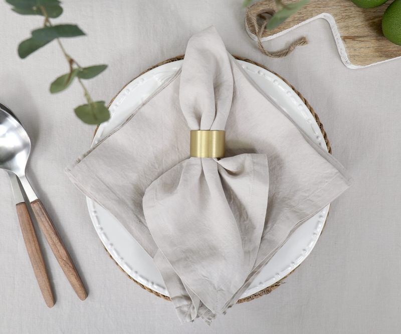 Set 4 Oatmeal Linen Napkins