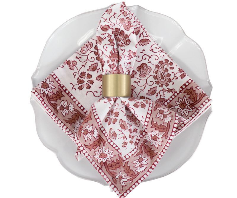 Set 4 Ashurst Rose Pink Floral Napkins