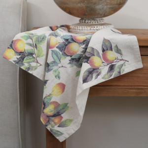 Set 2 Clermont Lemon Harvest Linen Napkins, decorative tableware