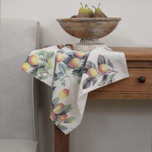 Set 2 Clermont Lemon Harvest Linen Napkins, a practical fabric accent for dressing and protecting a household surface