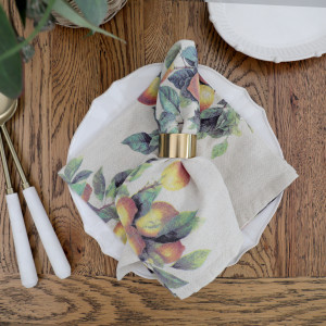 Set 2 Clermont Lemon Harvest Linen Napkins