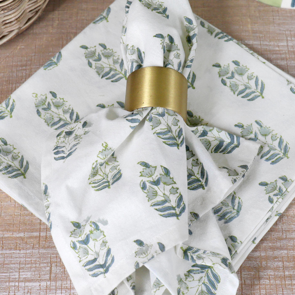 Set 4 Samara Denim Blue Napkins, a textile accent for dining or kitchen use