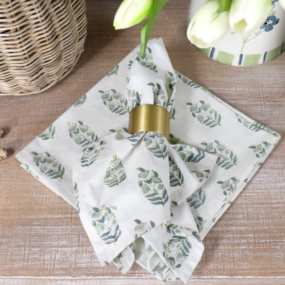 Set 4 Samara Denim Blue Napkins, decorative tableware