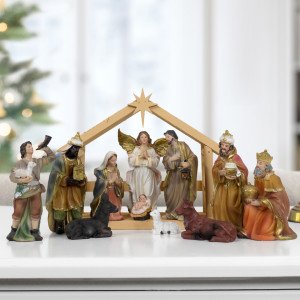 Traditional Christmas Nativity Set, decorative home accessory
