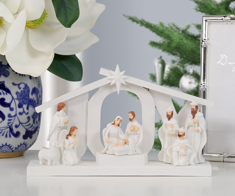 Joy to the World Nativity Set - White LED