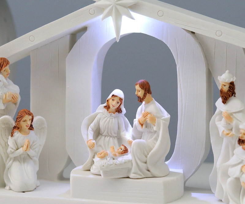 Joy to the World Nativity Set - White LED