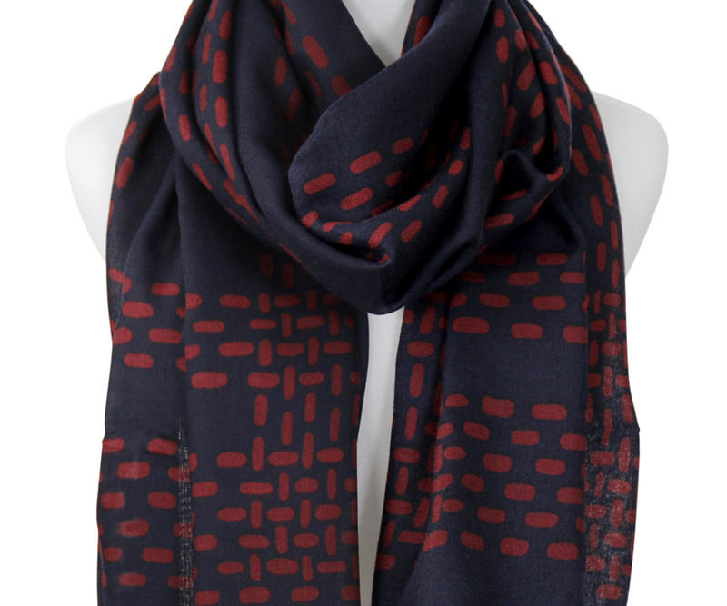 Lynwood Navy & Red Scarf