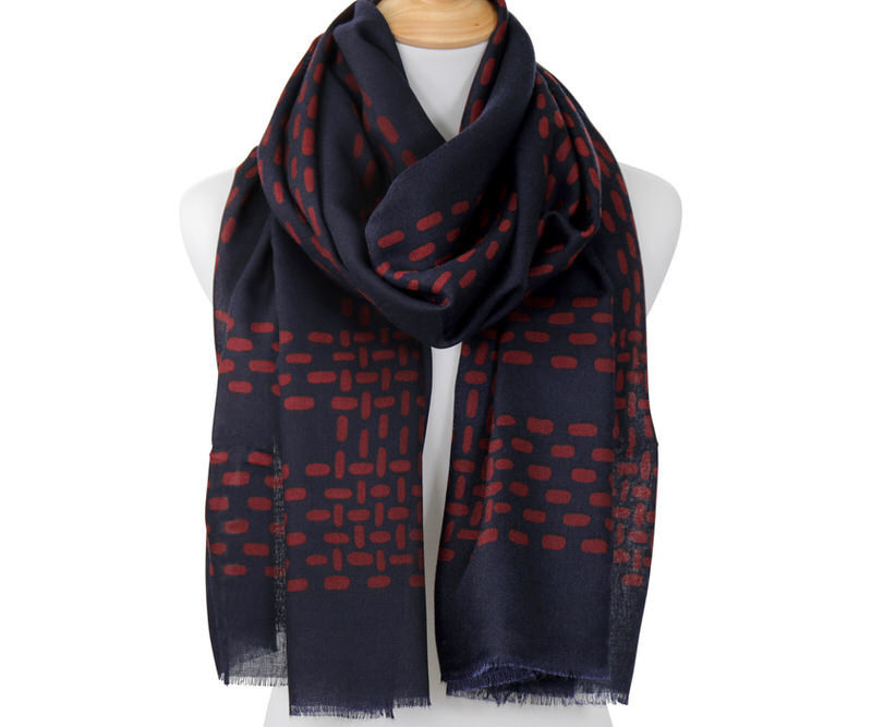 Lynwood Navy & Red Scarf