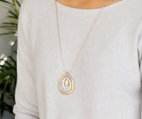 Alaia Gold Oval Pendant Necklace