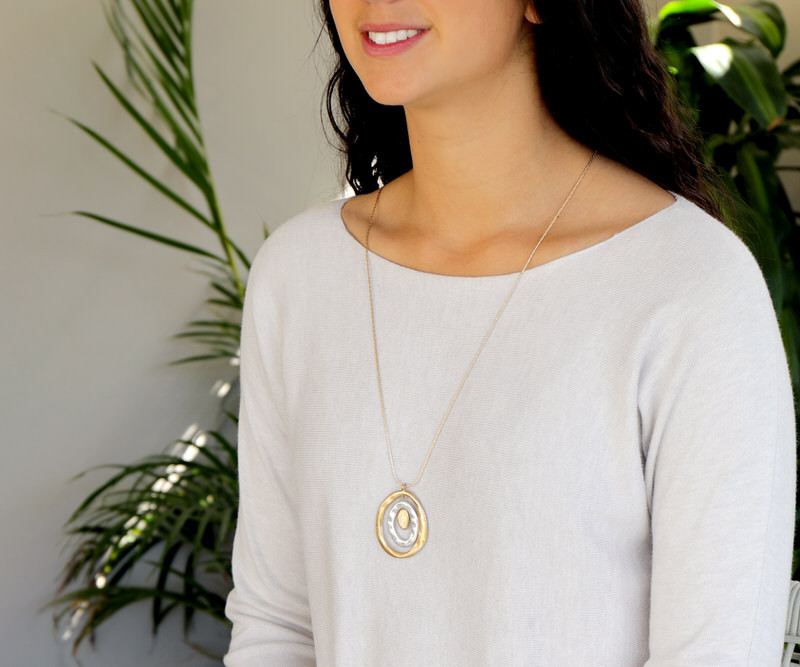 Alaia Gold Oval Pendant Necklace