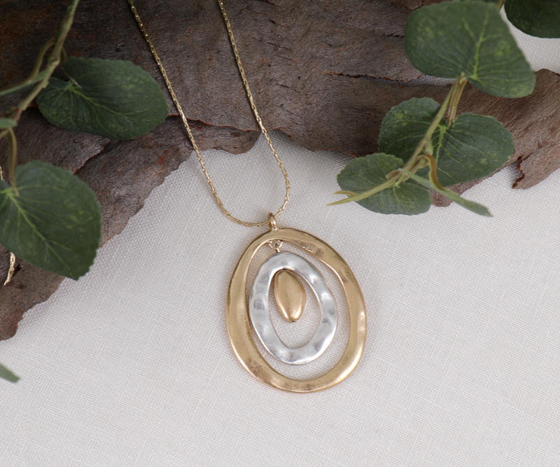 Alaia Gold Oval Pendant Necklace