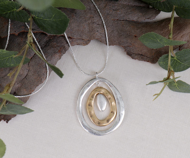 Alaia Silver Oval Pendant Necklace