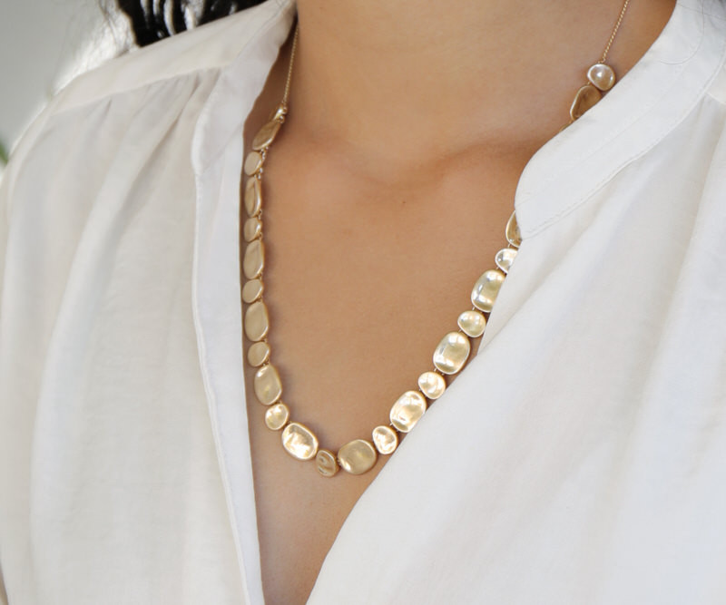 Tahira Gold Pebble Necklace