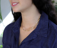 Zoya Gold Twist Snake Chain Necklace