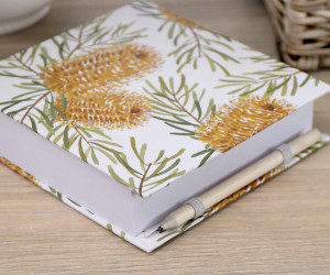 Golden Banksia Notepad and Pencil