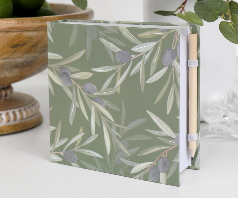 Olive Leaf Notepad & Pencil