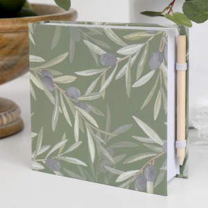 Olive Leaf Notepad & Pencil, decorative home accessory