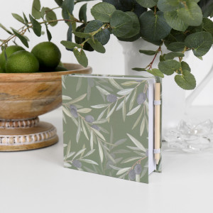 Olive Leaf Notepad & Pencil, shown as a standalone product for clear identification