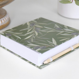 Olive Leaf Notepad & Pencil